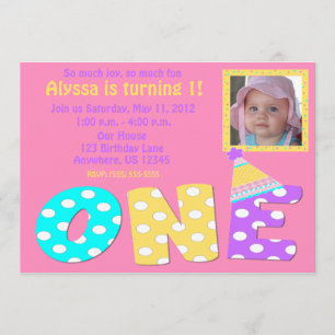 Convites Primeiro rosa Invitaiton da menina do aniversário