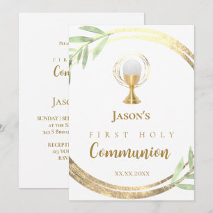 Convites Primeiro Sagrado Círculo ouro da Comunidade Folhas