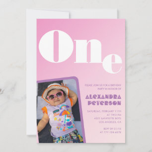 Convites Primeiros aniversarios cor-de-rosa para a sua Foto