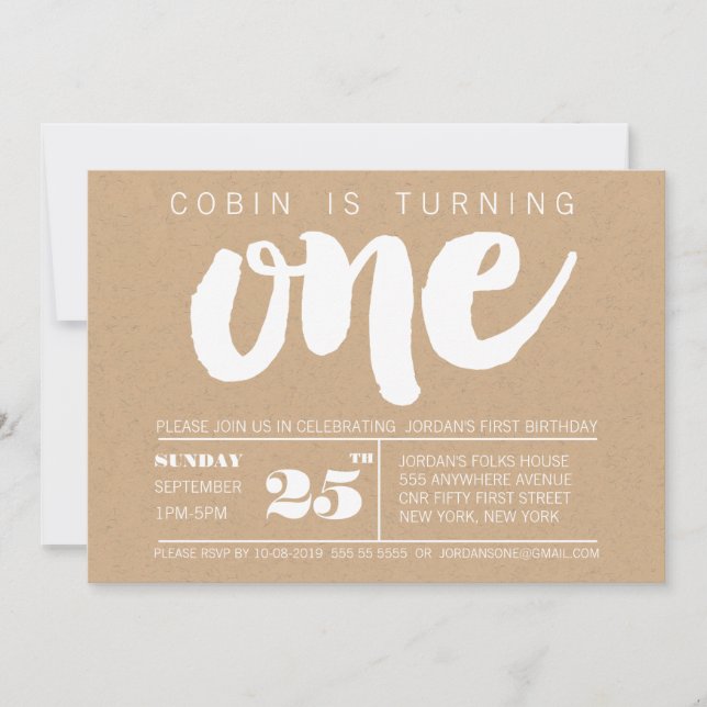 Convites Primeiros aniversarios de tendência Número um pers (Frente)