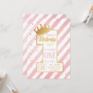 Convites Primer cumpleaños de la Princesa