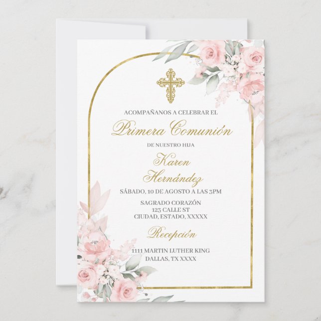 Convites Primera comuión Espanhol (Frente)
