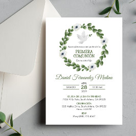 Convites Primera Comunion Green deixa primeira comunhão