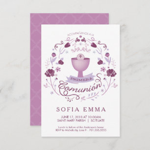 Convites Primera Comunión Invitación - espanhol, menina