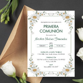 Convites Primera Comunion White Flowers Primeira Comunhão