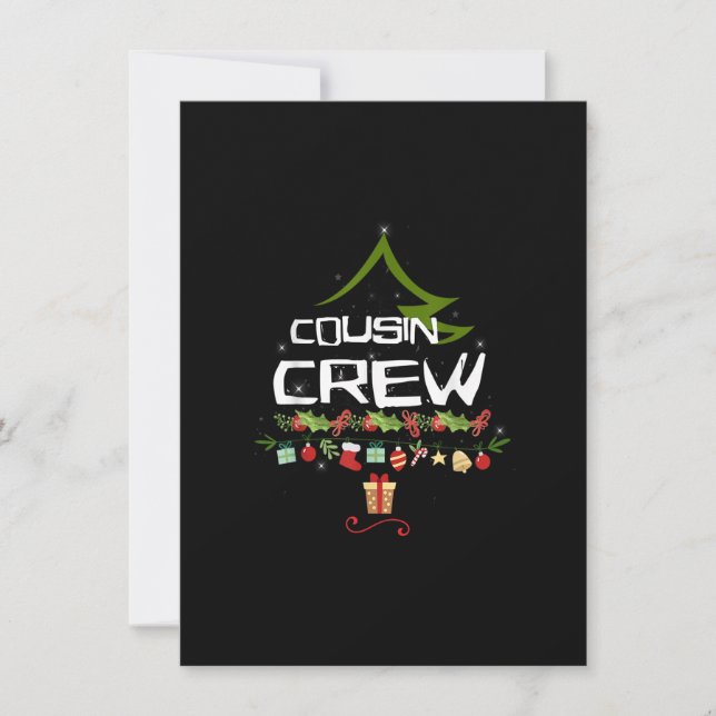Convites Primo Crew Natal Pajama Correspondendo Árvore Fami (Frente)