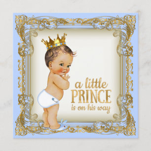 Convites Prince Chá de fraldas Baby Blue
