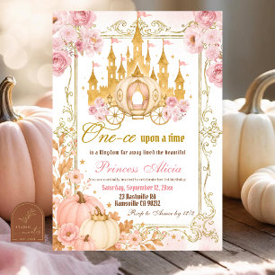 Convites Princesa Abóbora de Outono Uma Vez no Aniversário