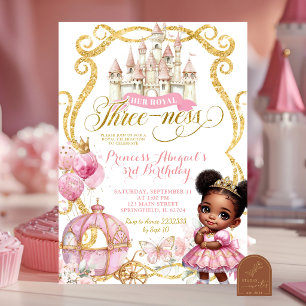 Convites Princesa Afro Africana Sua Alteza Três-ness