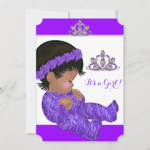 Convites Princesa Afro-Americana Churrasco de Bebê Menina R