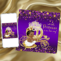 Princesa Afro-Americana Chuvada de Bebê Roxo e Dou