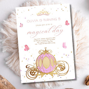 Convites Princesa Aniversário Carruagem Real Conto de Fadas