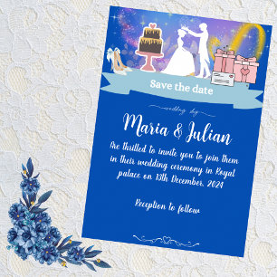 Convites Princesa azul e princesa azul de casamento