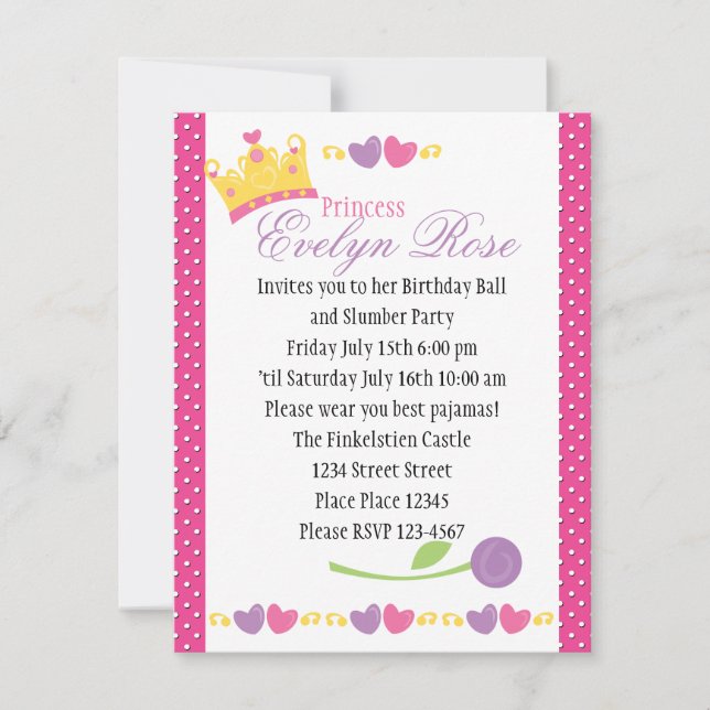 Convites Princesa Ball (Frente)