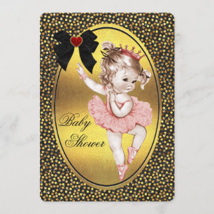 Convites Princesa Ballerina Faux Arco Foil & Glitter Chá