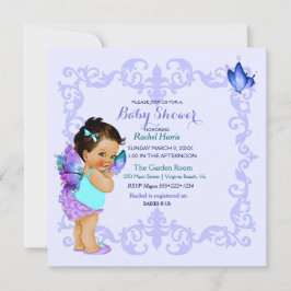 Convites Princesa Borboleta Bebê Menina Lavanda