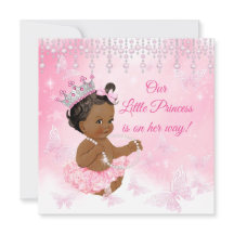 Princesa Borboleta Rosa Baby Shower Étnico