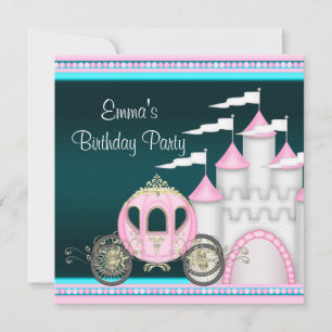 Convites Princesa Carruagem Castle Girls Princess Birthday