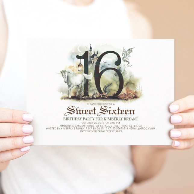 Convites Princesa Castle 16.º Aniversário Doce 16 (Criador carregado)