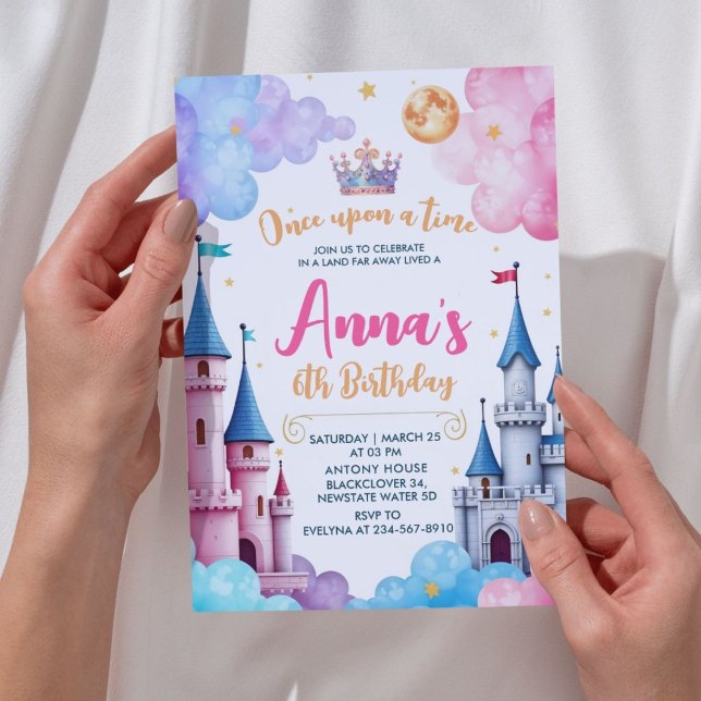 Convites Princesa Castle Festa de aniversário (Princess Castle Birthday Party Invitation)
