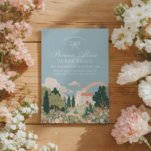Convites Princesa Castle Floral Fairytale Birthday