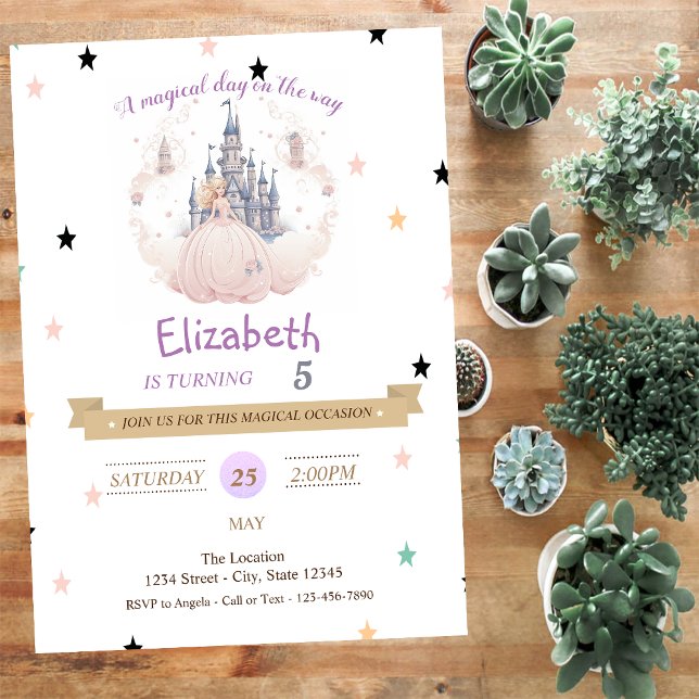 Convites Princesa Castle Hearts Aniversário (Criador carregado)