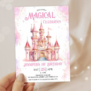 Convites Princesa Castle primeiro aniversario Party