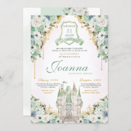 Convites Princesa Castle Royal Mint Green Quinceanera