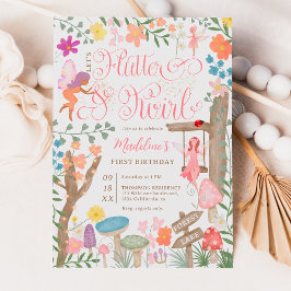 Convites Princesa cogumelos flores primeiro aniversario