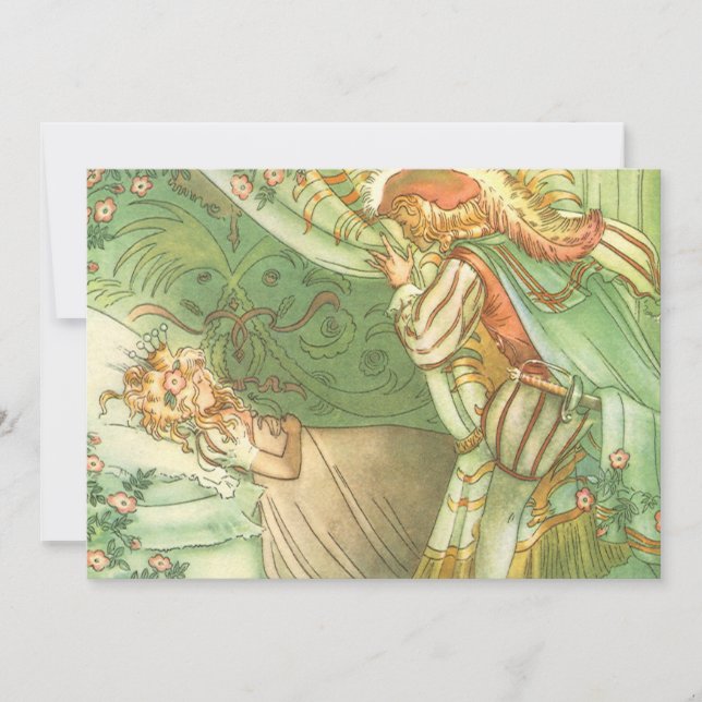 Convites Princesa da Bela Adormecida, Conto de Fadas Antigo (Frente)