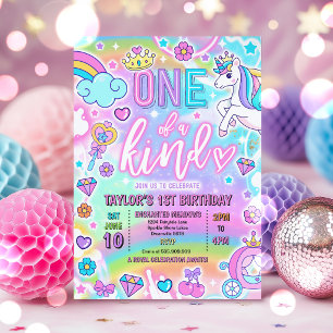 Convites Princesa de Conto de Fadas Única 1º Aniversário