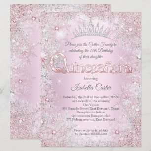 Convites Princesa de festa de Quinze anos Floco de neve Pra