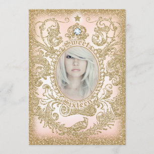 Convites Princesa do doce 16 da foto uma vez