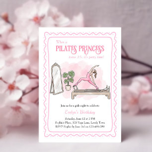 Convites Princesa do Pilates Rosa Noite de Meninas Aniversá