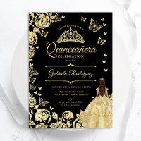 Princesa Dourada Negra Quinceanera