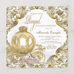 Convites Princesa Dourado Quinceañera