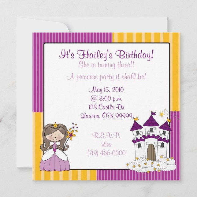 Convites princesa é o aniversário de Hailey! , É… (Frente)