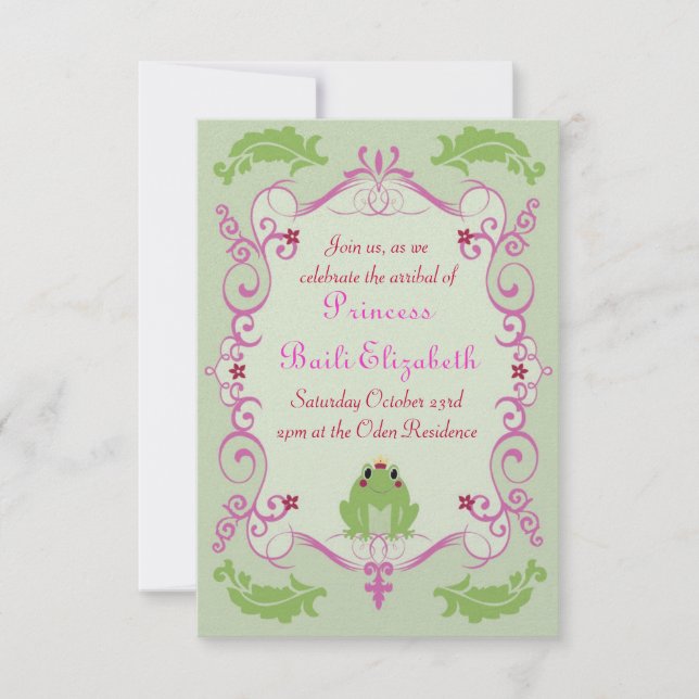 Convites Princesa e Sapo (Frente)
