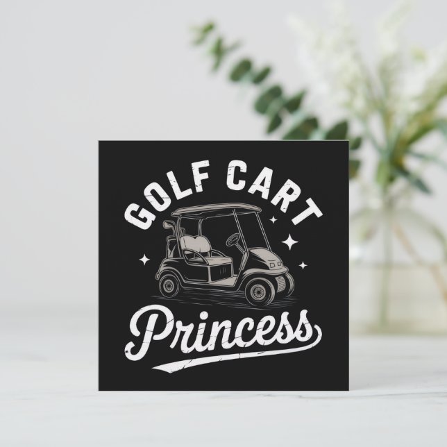 Convites Princesa Engraçada de Carrinho de Golfe Senhoras d (Em pé/Frente)