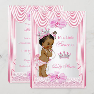 Convites Princesa Étnica Baby Shower Menina Seda Rosa