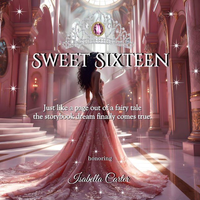 Convites Princesa Étnica Doce 16 Rosa Festa de aniversário (Criador carregado)