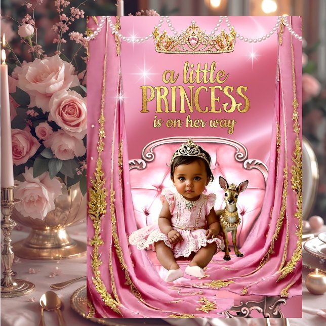 Convites Princesa Étnica Rosa Chuveiro de Bebê Cervo Bebê (Criador carregado)