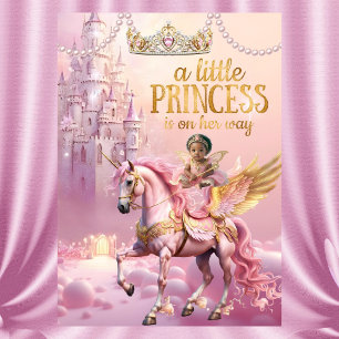 Convites Princesa Étnica Rosa Chuveiro de Bebê unicórnio ca
