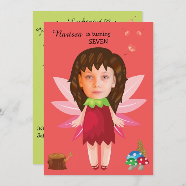 Convites Princesa Fairy Tale Birthday (Frente/Verso)