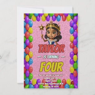 Convites Princesa Fairytale Royal Bonito Birthday Invite