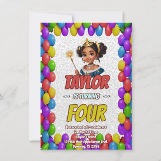 Convites Princesa Fairytale Royal Bonito Birthday Invite
