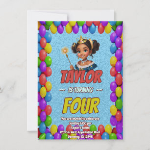 Convites Princesa Fairytale Royal Bonito Birthday Invite
