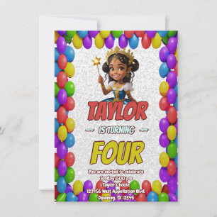 Convites Princesa Fairytale Royal Bonito Birthday Invite