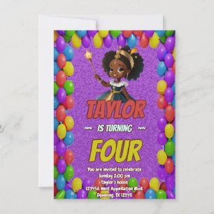 Convites Princesa Fairytale Royal Bonito Birthday Invite