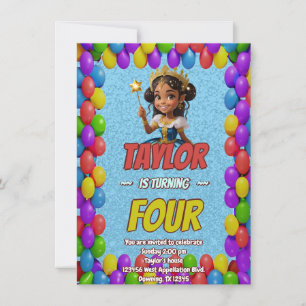 Convites Princesa Fairytale Royal Bonito Birthday Invite